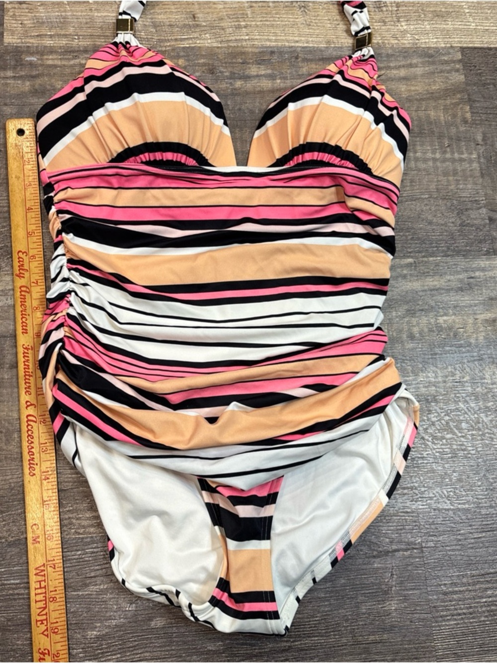 Victoria’s Secret swim Striped Halter One-Piece Swimsuit size large - Picture 4 of 11